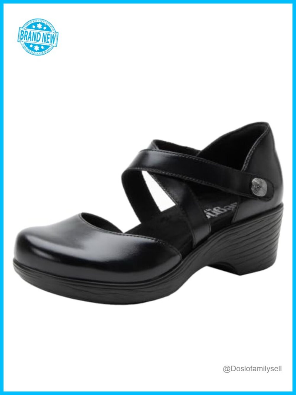 Leather Wedge Heel with Adjustable Straps and Cushioned Footbed